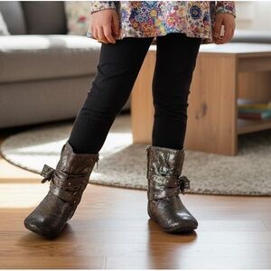 Justice | Scrunched Mid calf Metallic Boots girls sz 2